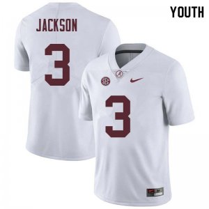 NCAA Youth Alabama Crimson Tide #3 Kareem Jackson Stitched College Nike Authentic White Football Jersey TT17A81UL